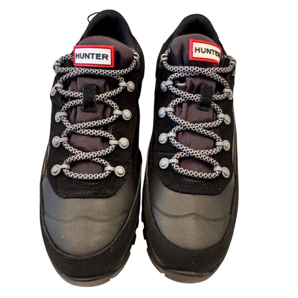 Hunter Explorer Leather Size 6 EU 37 Sneaker Black Lace Up NWOB Boots $138 - Picture 9 of 12